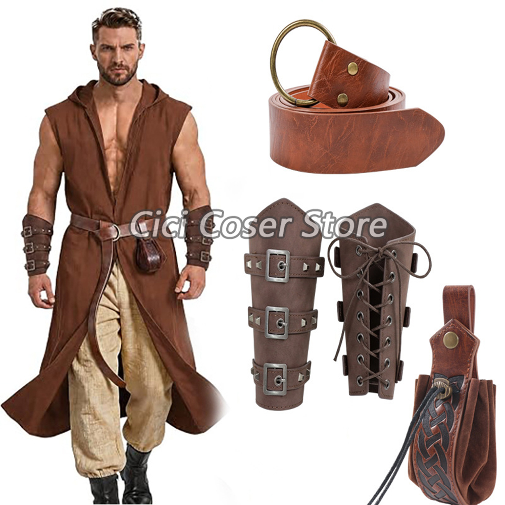 Costumes - 중세풍 PU 가죽 벨트, 팔 보호대,
