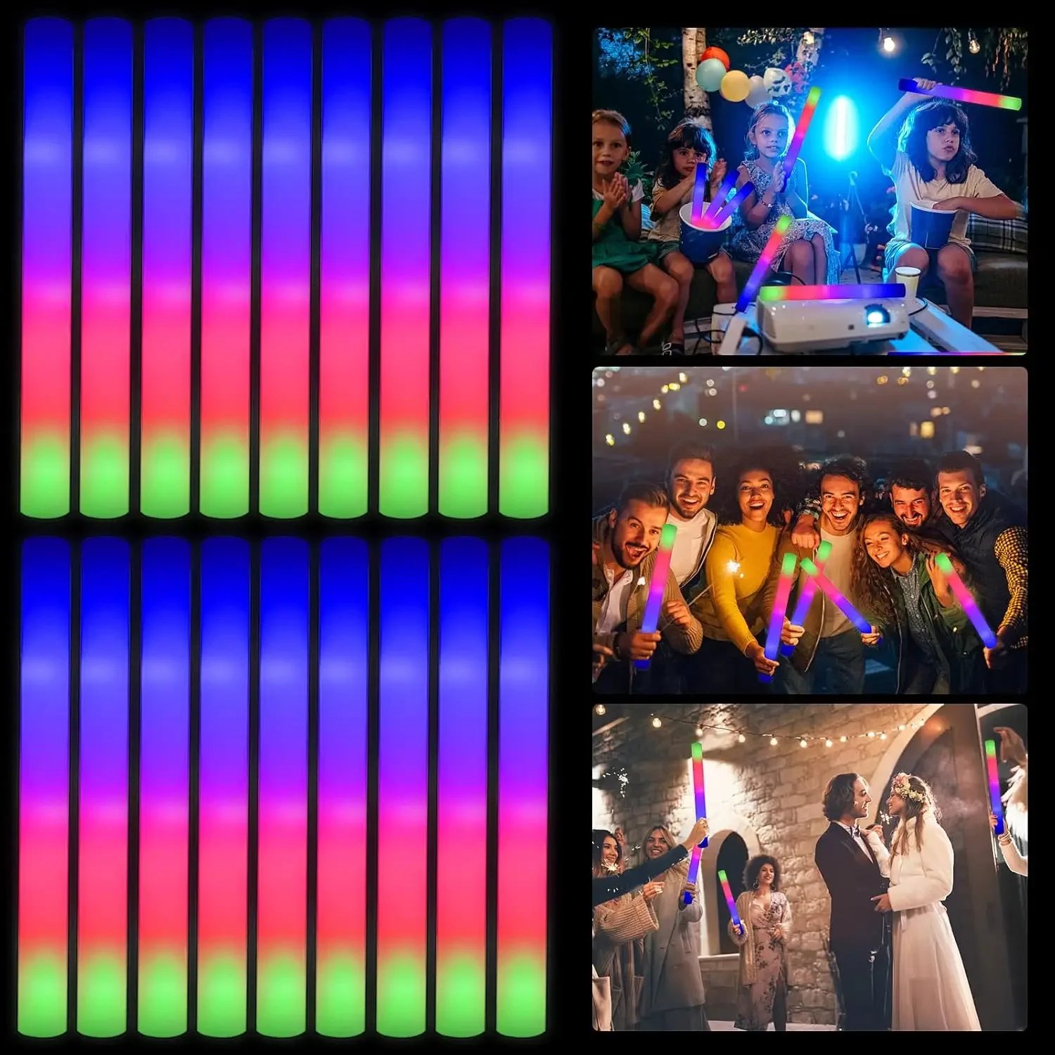 Flashing Led Foam Sticks Party - 2Z-50개 LED 폼 글로우 스틱 크리스마스