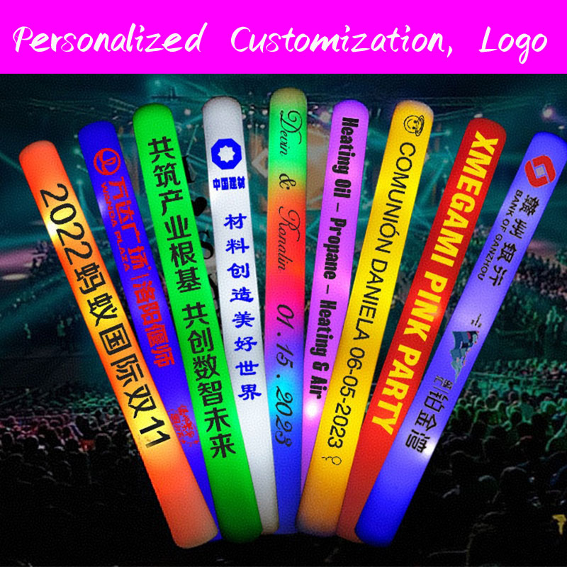 Flashing Led Foam Sticks Party - 30개 LED 발광 폼 스틱, 맞춤형