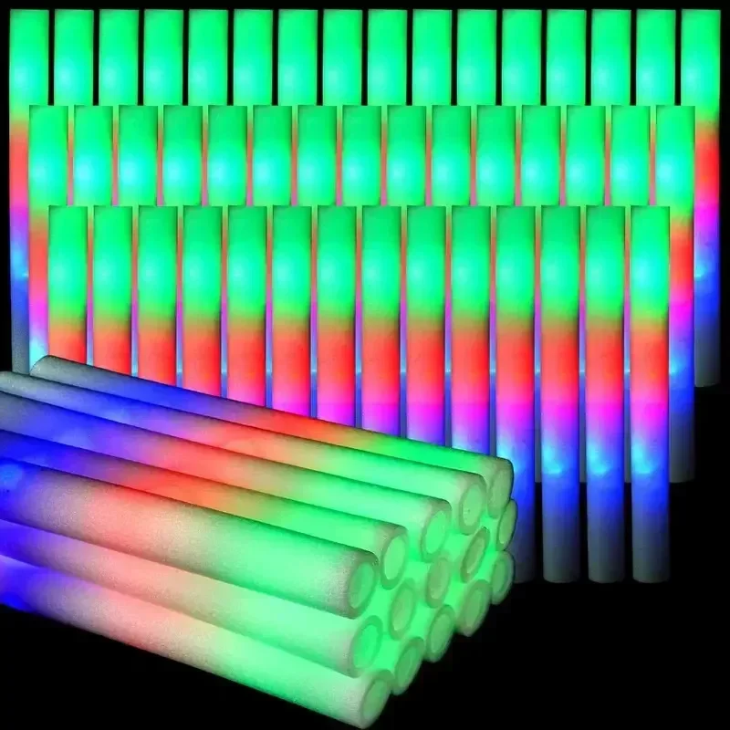 30개입 폼 글로우 스틱, 3가지 모드의 다채로운 LE - Flashing Led Foam Sticks Party 리뷰 및 가격