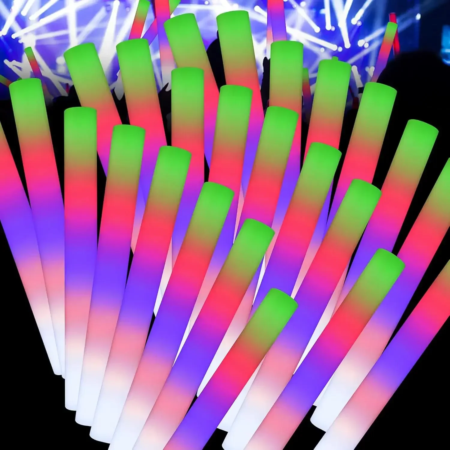 1Z-50개 LED 폼 글로우 스틱 크리스마스 웨딩용  - Flashing Led Foam Sticks Party 리뷰 및 가격