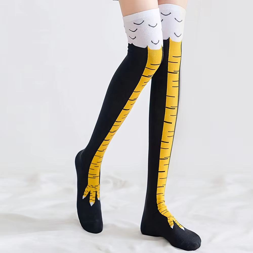1/2/5켤레 여성용 니하이 양말 트렌디한 만화풍 재미 - Funny Chicken Leg Socks 리뷰 및 가격