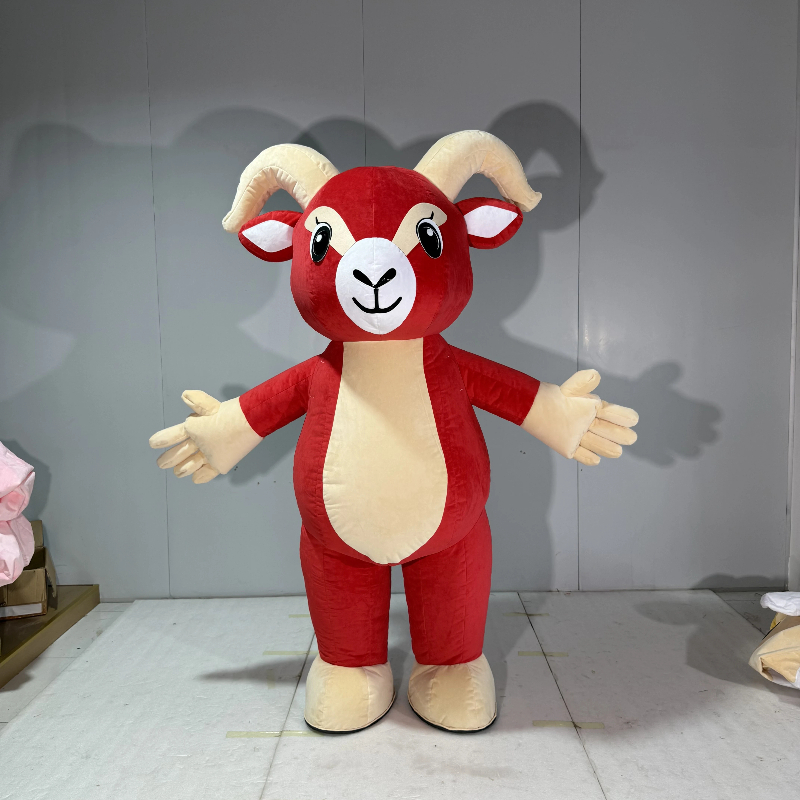 인플레이터블 빨간 염소 마스코트 의상, 성인용 만화 캐 - Costumes 리뷰 및 가격