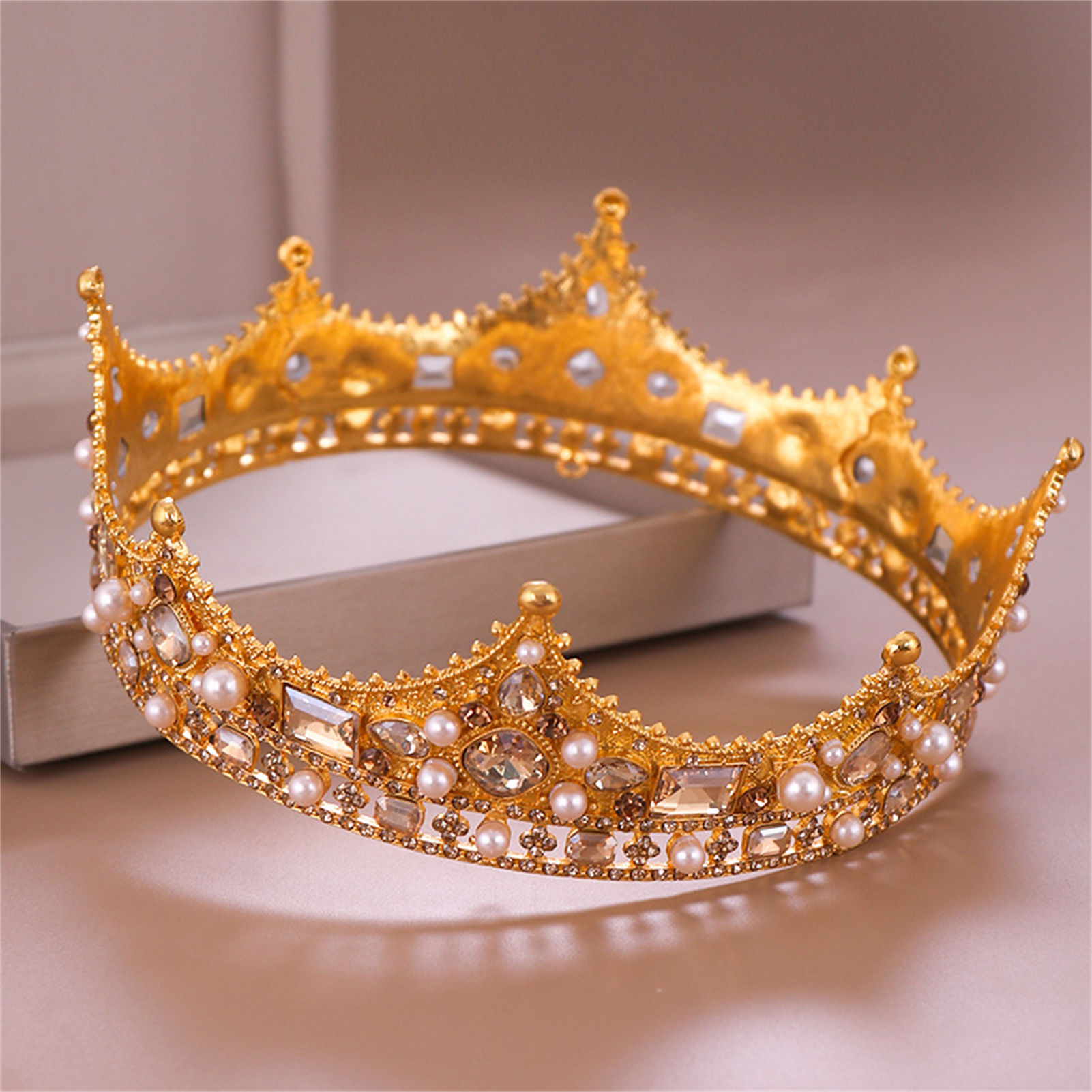 신부 왕관 라인스톤 티아라 바로크 헤어 액세서리 웨딩  - Party Supplies 리뷰 및 가격
